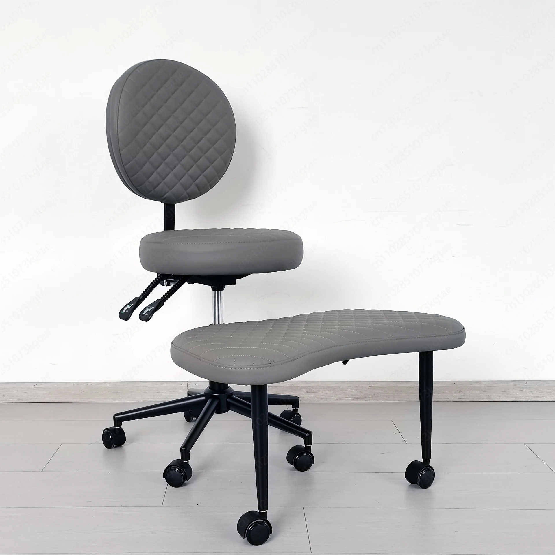 Ergonomic Cross-legged Meditation Chair with Backrest Monkey Stool and Foot Pedals for Forward or Backward Movement
