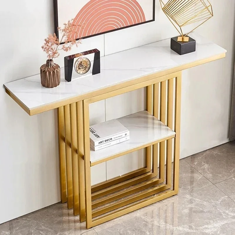 & Simple Iron Art Console Tables End View Hallway Table Light Luxury Room Decoration Living Room Furniture Entrance Console Tabl