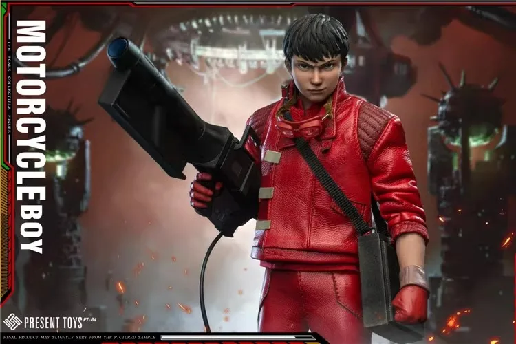 

PT-sp64 1/6 Motorcycle Boy Action Figure Red Leather Jacket Pants Design 12inch Full Set PRESENT TOYS Man Soldier Model Gift