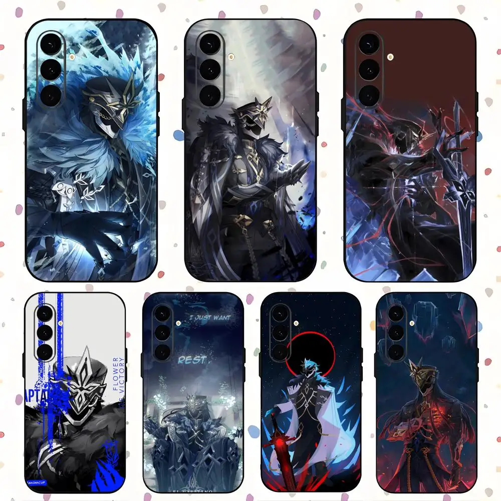 Capitano Genshin Impact Cool Telefoonhoesje voor Samsung Galaxy S25 S24 S23 S22 S21 S20 Plus Ultra Note20 Zacht Zwart