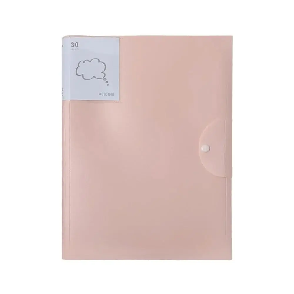 1Pcs 20/30/40 Pages A3 Paper File Folder Student Stationery Picture Album A3 Document Bag Office Supplies Plastic