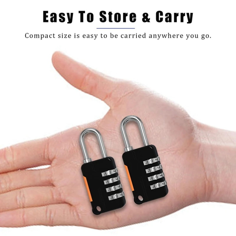 2PCS 4 Digit Number Combination Pad Lock Padlock Outdoor Waterproof Lock Suitcase Luggage Security Coded Lock Durable