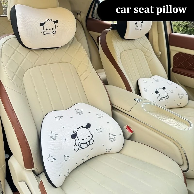 

Универсальная подушка для автомобильного сиденья, подушка для шеи, подушка для головы автомобиля, хлопковая комфортная подушка kuromi Kawaii, милые автомобильные аксессуары для интерьера для женщин