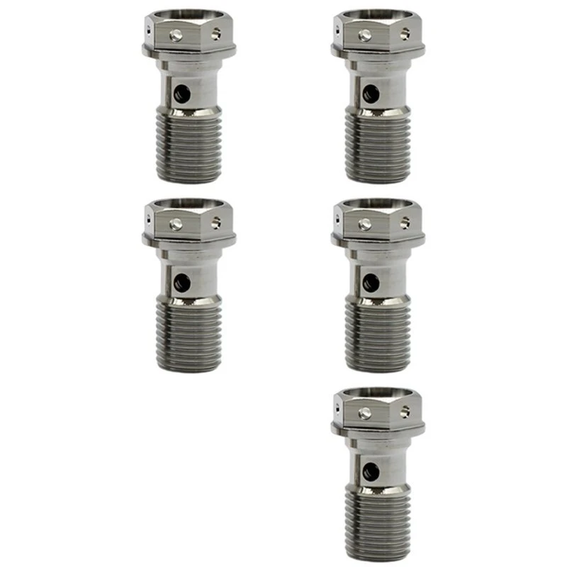 T21C 5X Titanium Banjo Bolt M10 Pitch 1.0Mm Single Hole Hex Key Head Screw For Motorbike Brembo Brake Dual Line