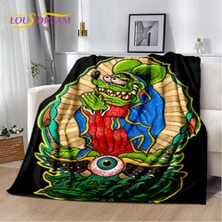 RF Funny Rat Fink Cartoon Motorcycle Car Sign Blanket,Soft Throw Blanket for Home Bedroom Bed Sofa Picnic Travel Office Cover