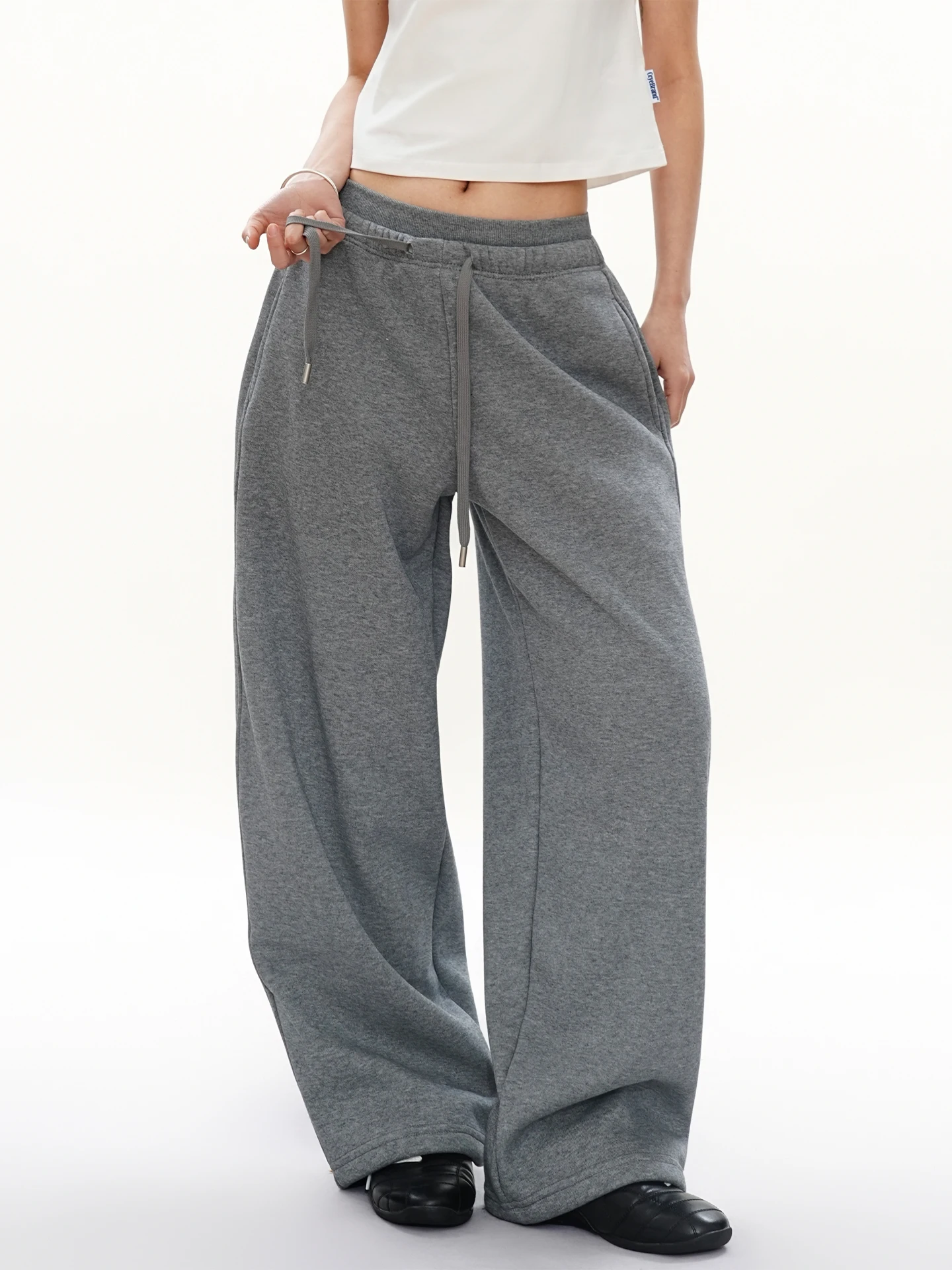 

S3T5 Heavyweight Double Waist Design Fce Lined Drapey Sweatpants Men's Women's American Loose Cleanfit Straight Leg Pants