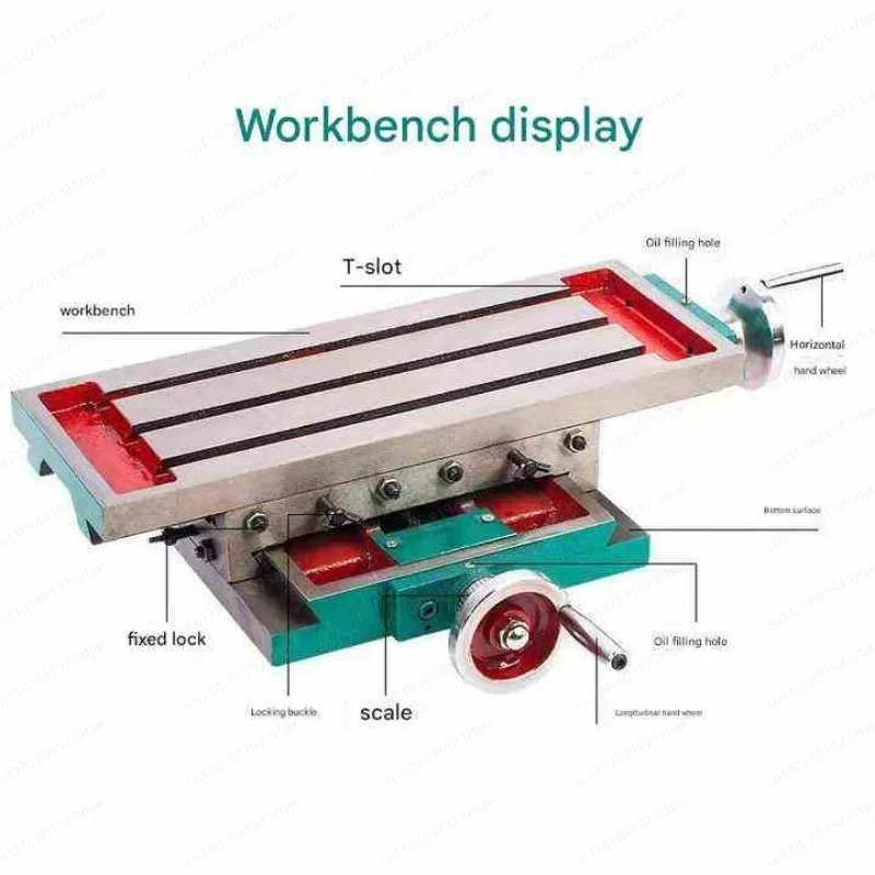 jm High Precision Improved Cross Slip Table Cross Slip Table for Drilling Milling Machine 450 * 170 (with Ruler)500*195
