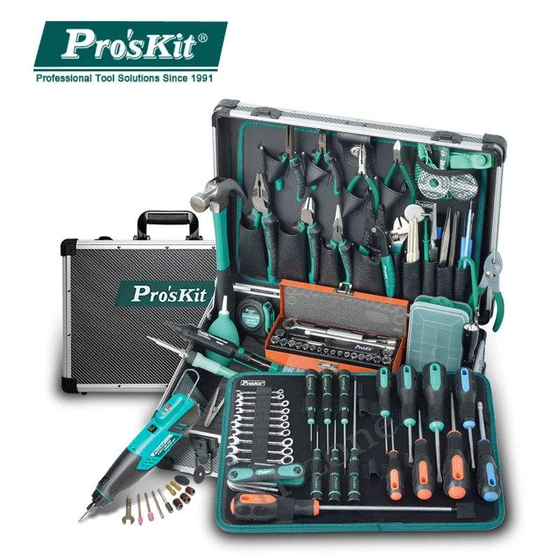 

97Pcs Proskit PK-1990H Professional Electronics Electrician Tool Set New Upgrade Model Solid Combination Household Maintenance