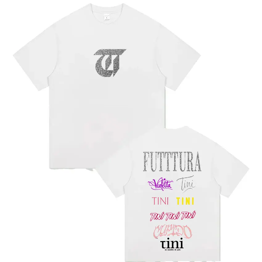 تي شيرت TINI STOESSEL Futura Tour Album 2025 تي شيرت المشجعين للرجال والنساء تي شيرت جمالي Harajuku تي شيرت غير رسمي فضفاض برقبة دائرية 100% قطن تي شيرت #2