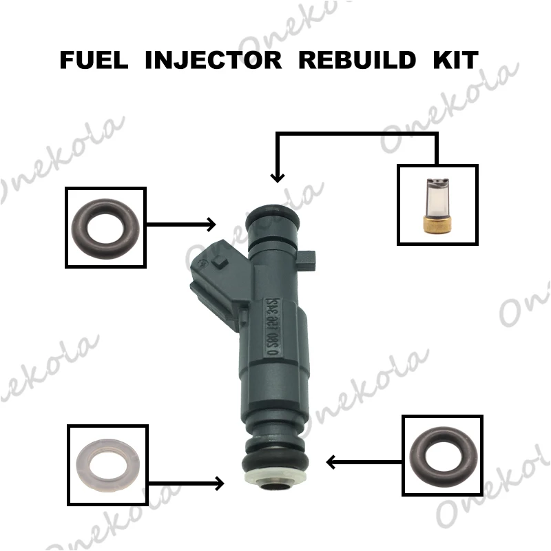 Fuel Injector Service Repair Kit Filters Orings Seals Grommets for 0280156342 For Buick Excelle 1.6/1.8