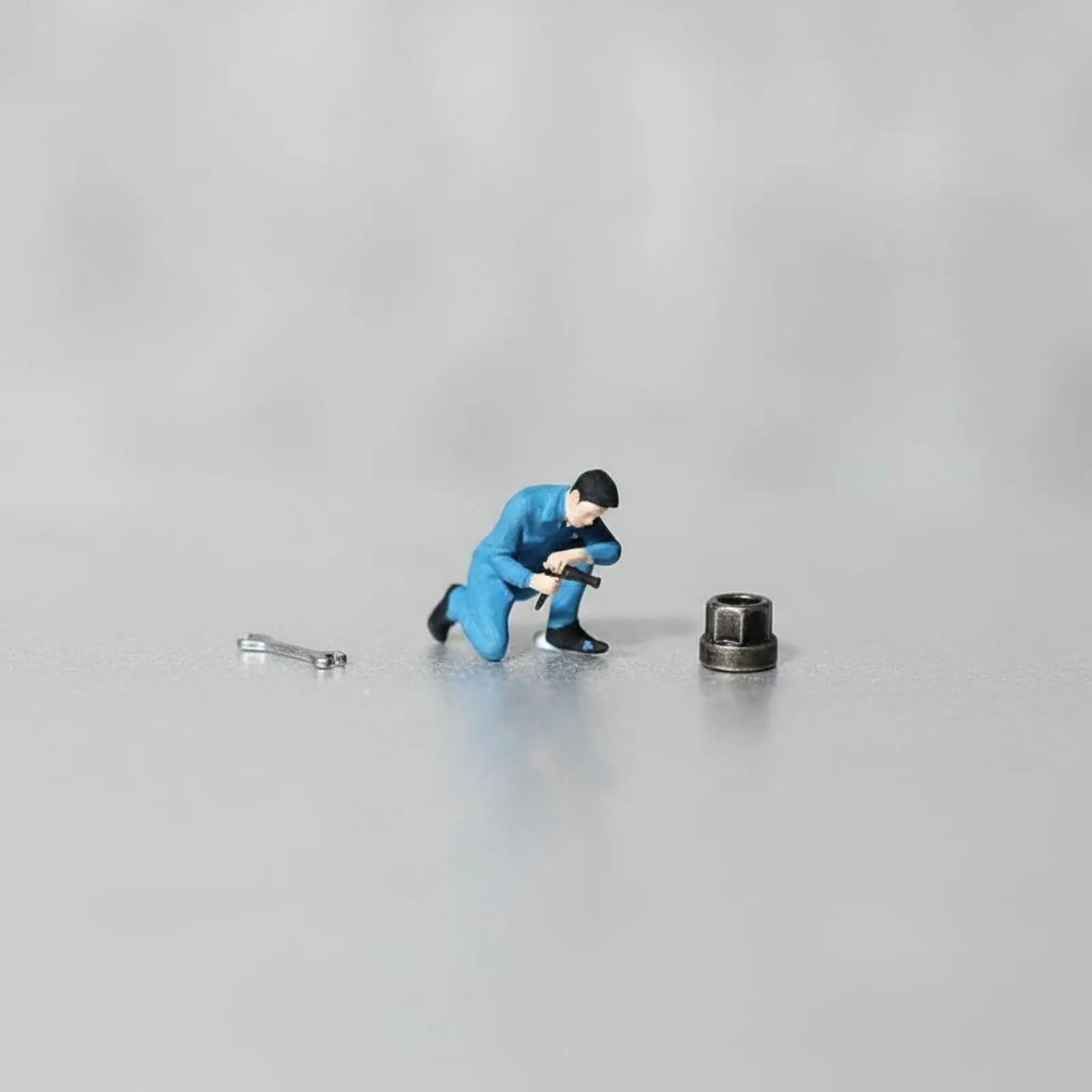 Phone Looking Man Figure Scene Accessory Mini Man Figurine Miniature Human Figures Realistic Mini People Figurines Tiny view 2
