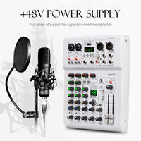 PRMX-6 Audio Mixer, DJ Mixer with 5.0 BT, 99 DSP Digital Reverb, USB Recording, Studio Quality 24bit/192khz for Studio, Live