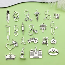 20/21pcs Alloy Medical Tool Charms Doctor Nurse Pendants for DIY Necklace Bracelet Jewelry Making Accessories