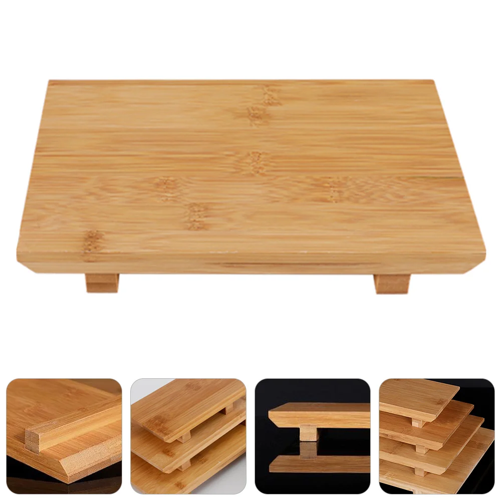 

Bamboo Sushi Plate Chic Design Tray Solid Wood Home Dinner Restaurant Dish Japanese Food Smooth Surface