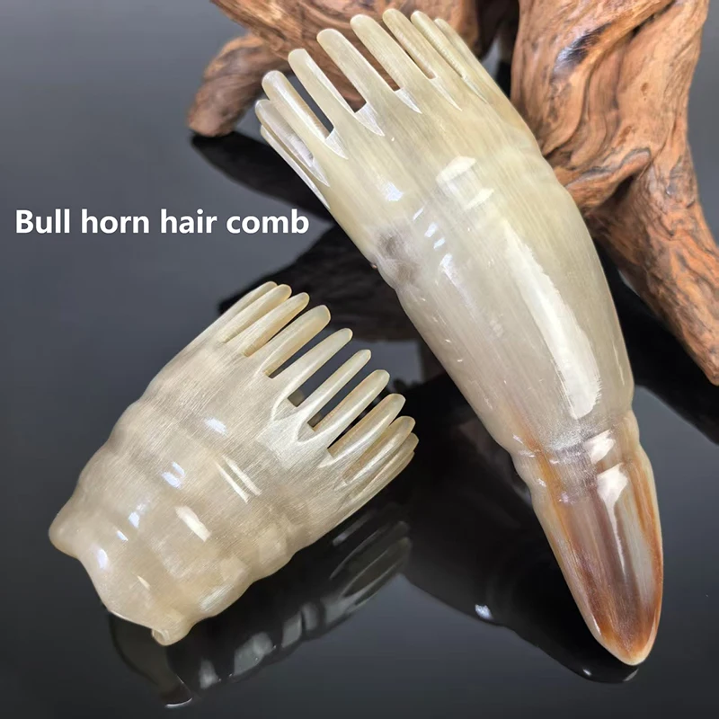 Wide Tooth Massage Comb Scalp Brush Horn Combs Gua Soother Ergonomic Handle Detangle Hair Dandruff Removal Massager For Home