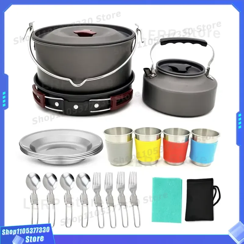 Lightweight Camping Cookware Set Durable Pots Pans for Outdoor Backpacking Hiking Picnic Cooking Compact Gear Compact Outdoor