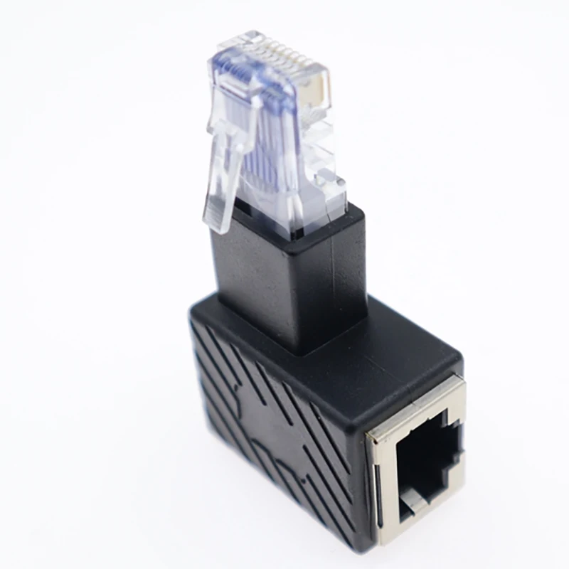 Adaptateur Ethernet RJ45 Cat 5e 6e Cat7 mâle vers femelle, Angle droit à 90 degrés, 5 modèles en option, Extension réseau Lan