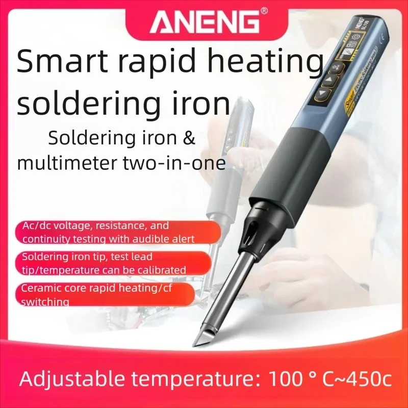 

High-Power Portable Soldering Iron with Multimeter Function USB Lithium Battery Operated Digital Display Thermal Soldering Pen