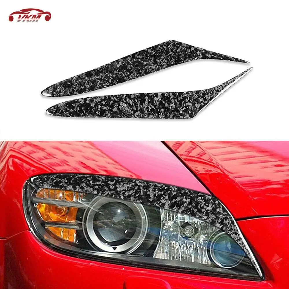 

Forged Carbon Fiber Front Bumper Eyelids Eyebrow Headlight Covers for Mazda RX8 Coupe 2004-2008 Car Styling