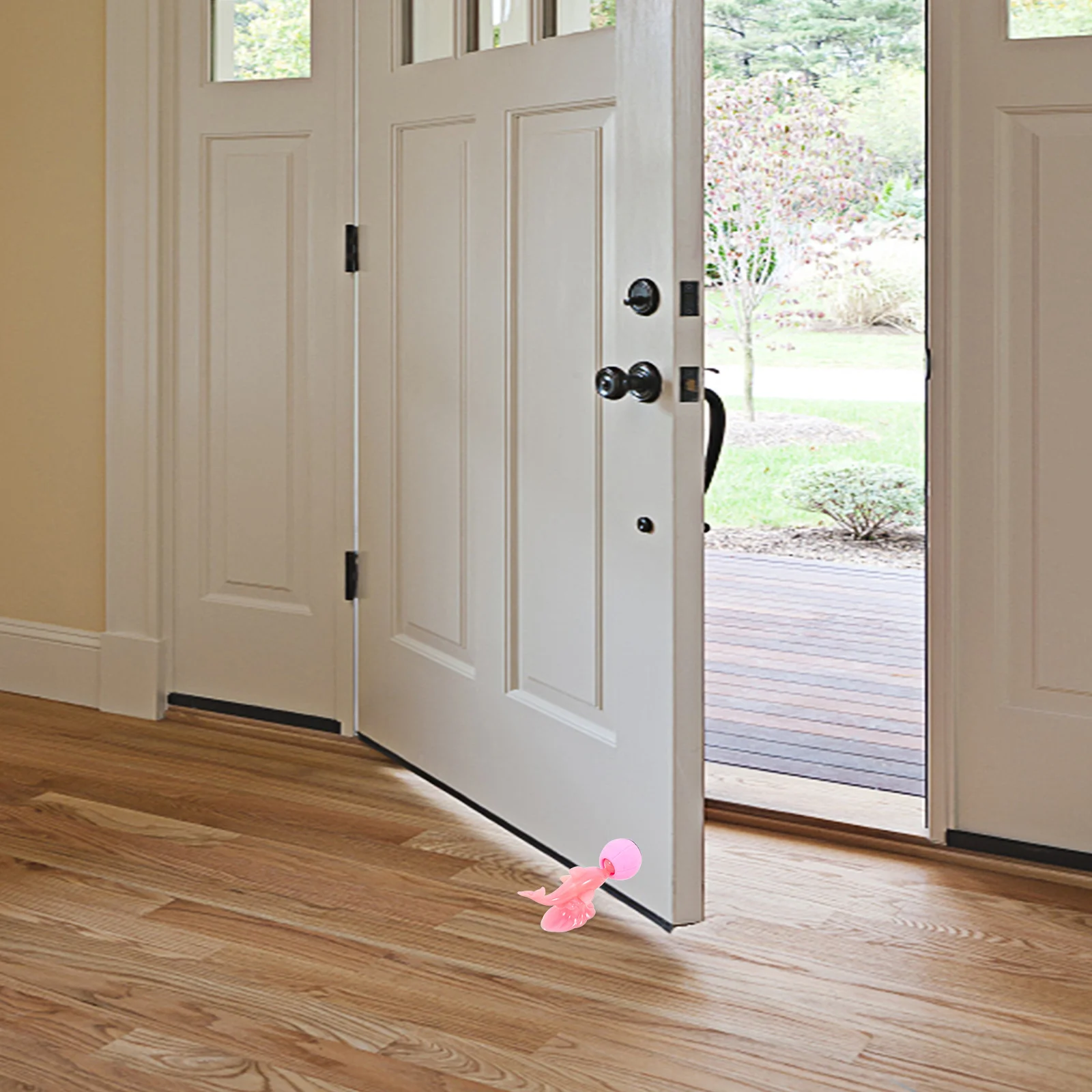 

1Set Dolphin Shaped Silicone Door Stopper No Drilling Easy Install Cute Anti-Collision Door Stop for Home Office Shop