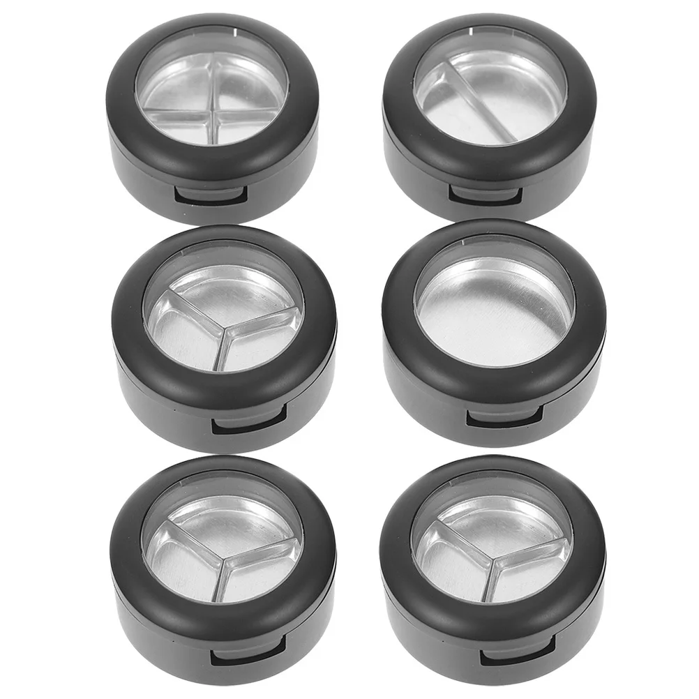 6 قطعة صندوق ظلال عيون فارغ حاوية أحمر الشفاه مستديرة مدمجة حقيبة للتخزين منظم ماكياج السفر هدية أنثى #6