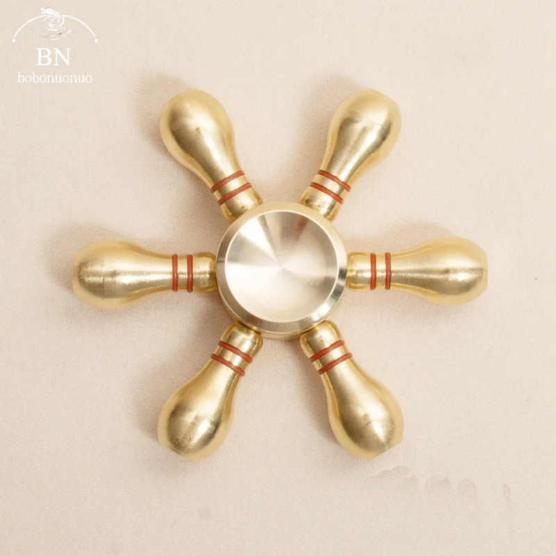 Brass Fidget Spinner, Copper Anti-Stress Toy, Bearing Fingertip Toy, Creative Stress Relief Gift for Boys & Kids Gifts,Fun Toys