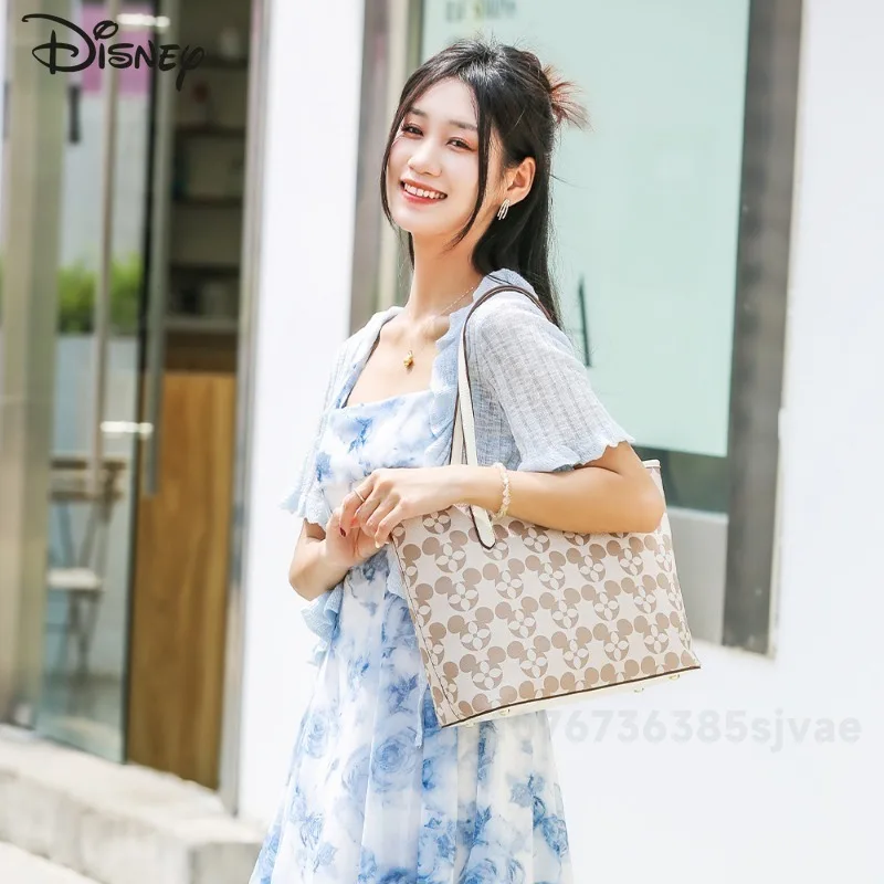 Mickey Original New Women's Handbag Fashion High Quality Women's Shoulder Bag Cartoon Large Capacity Women's Commuting Tote Bag