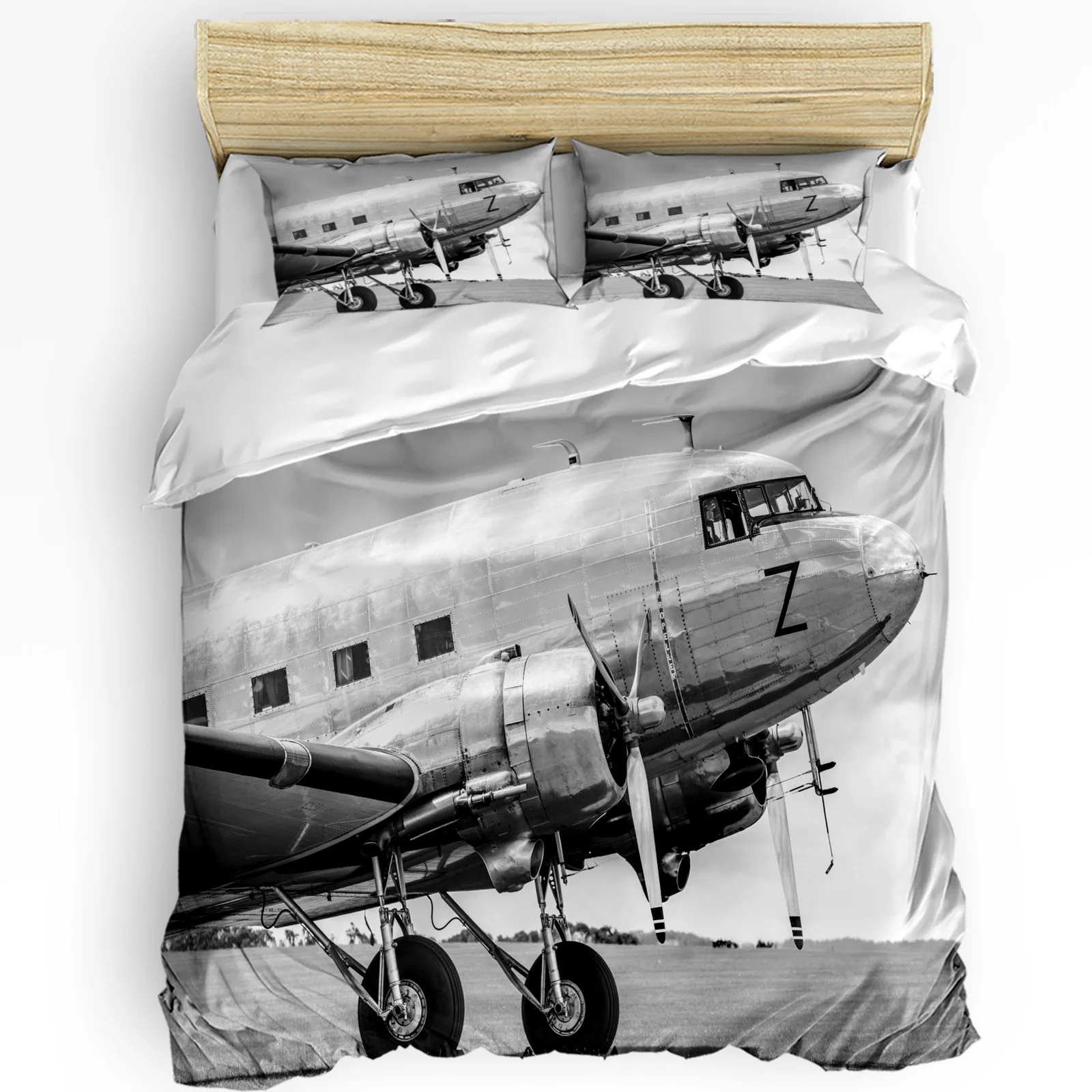 

Airplane Retro Duvet Cover Bed Bedding Set For Double Home Textile Quilt Cover Pillowcases Bedroom Bedding Set (No Sheet)