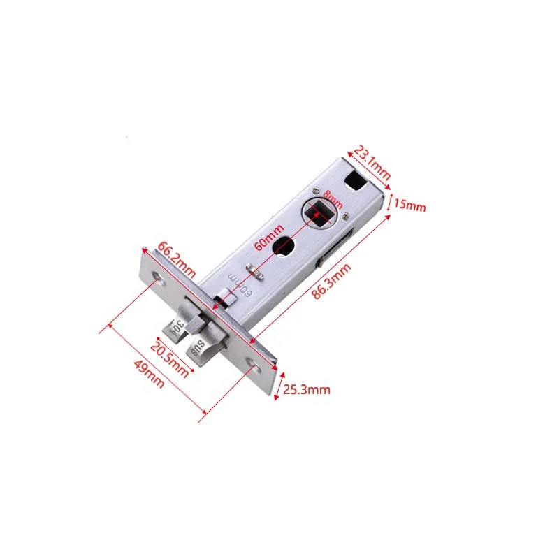 American Standard High quality 50mm 60mm 70mm single latch smart lock mortise for wooden door