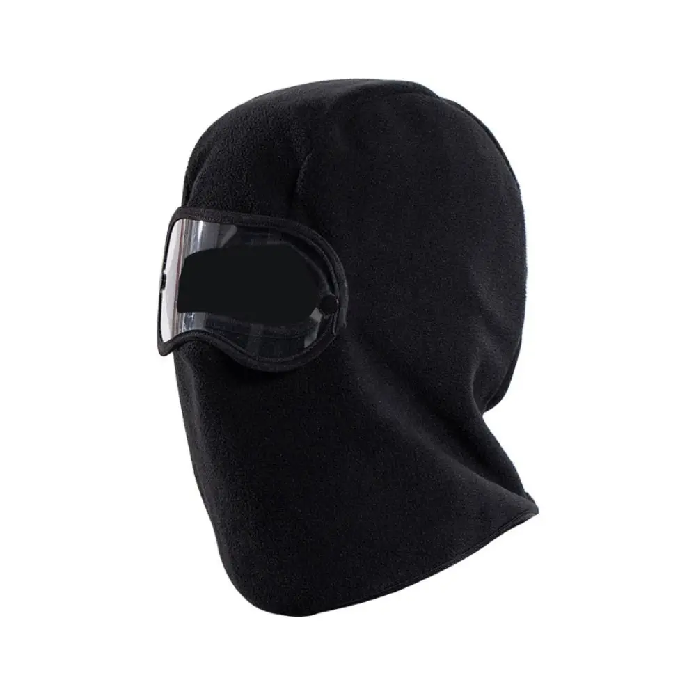 Windproof Fleece Balaclava Hat Warm Clear Eye Shield Winter Cycling Goggles Hood Neck Warmer Face Cover Helmet Hat Autumn