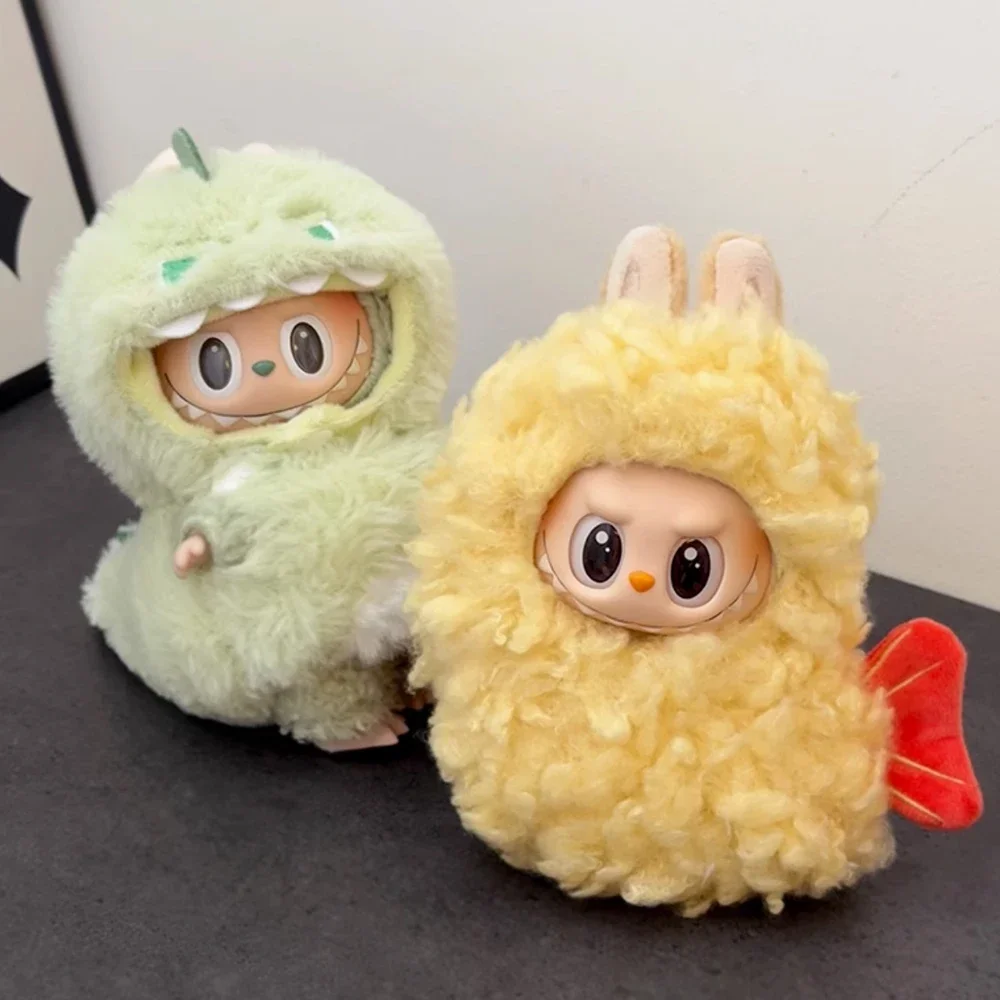 

New Doll Fried Shrimp Onesie Clothes Cute Doll Clothes 1st 2nd 3rd Gen Labubu Sitting Party Yellow Outfit Doll Accessories