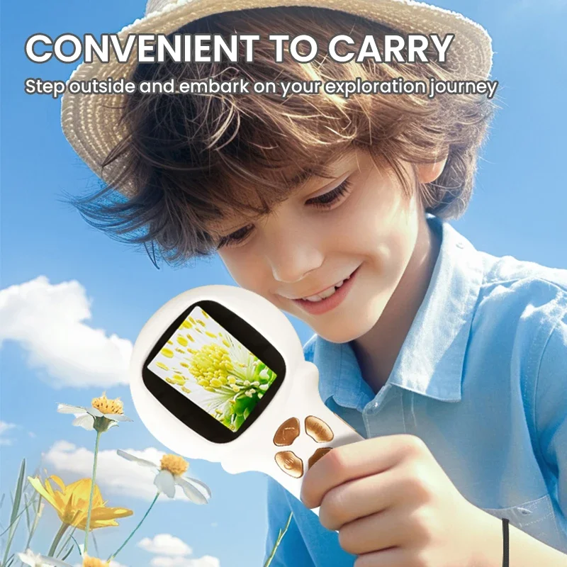 Handheld Microscope for Kids with Lcd 2.0 Inch Screen Photo Video Function Camera Pocket Microscope-Educational Science Kit Toys