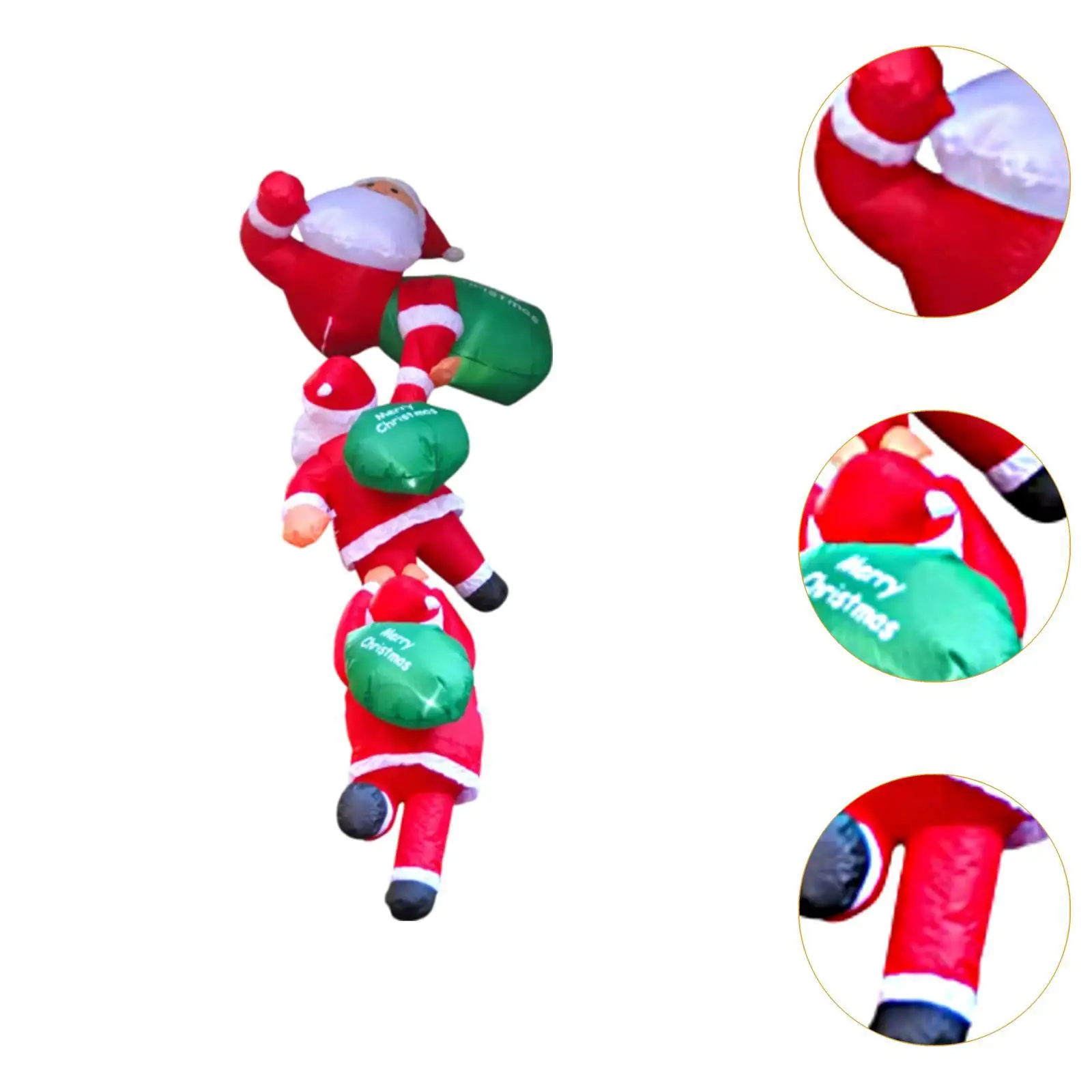 LED Inflatable Santa Claus Outdoor Hanging Christmas Decor Large Yard Ornament for Family Garden Celebration