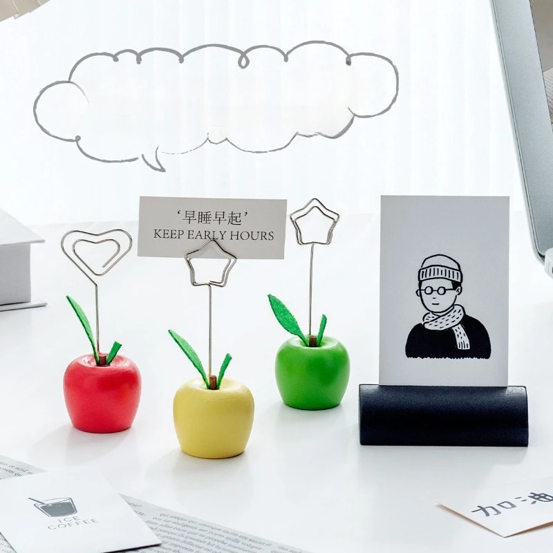 Gift candy color apple vertical note message holder desktop office atmosphere decoration photo business car School Supplies