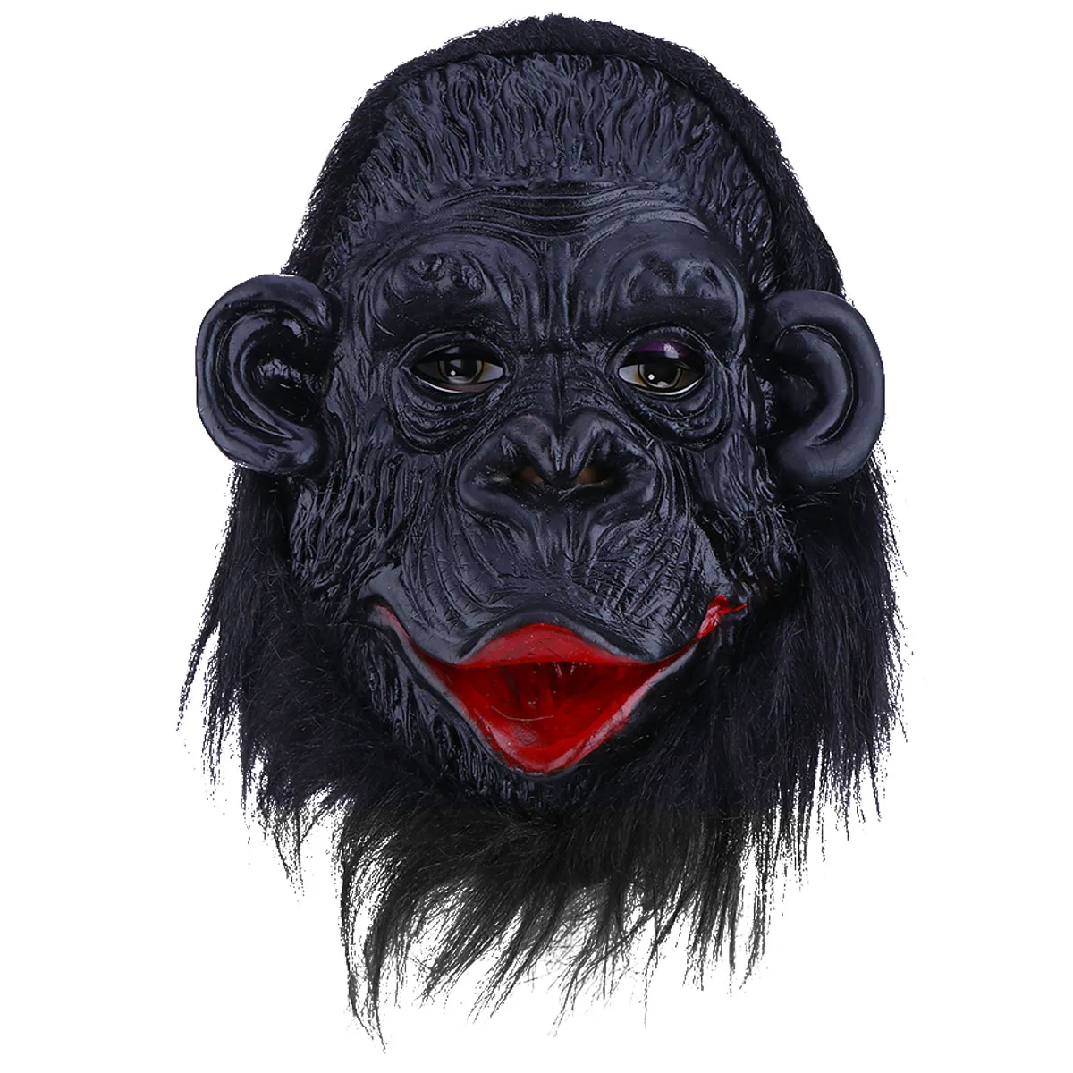 1pc Orangutan Head Mask Scary Halloween Monkey Decoration Comfortable Wear Creative Appearance Novelty Face Mask Cosplay Party