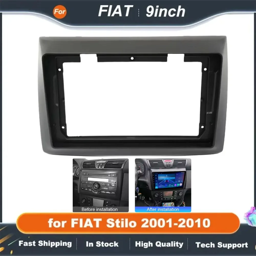 

9 Inch Car Frame Fascia Adapter Canbus Box Decoder For Fiat Stilo 2001-2010 Android Radio Audio Dash Fitting Panel Kit