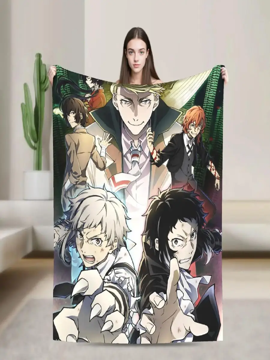 Bungo Stray Dogs Dazai Plush Flannel Throw Blanket Super Warm Couch Chair Bedspread Perfect Gift Idea for Boys and Girls