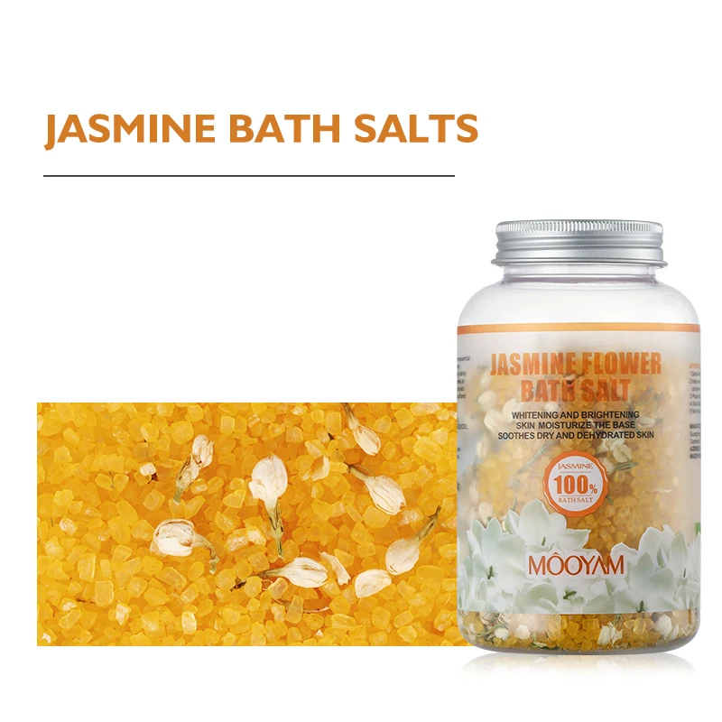 Jasmine Flower Bath Salt With Lavender Rose Peach Blossom Petals Skin Moisturize Exfoliating Soothing Bath Soaking Salts