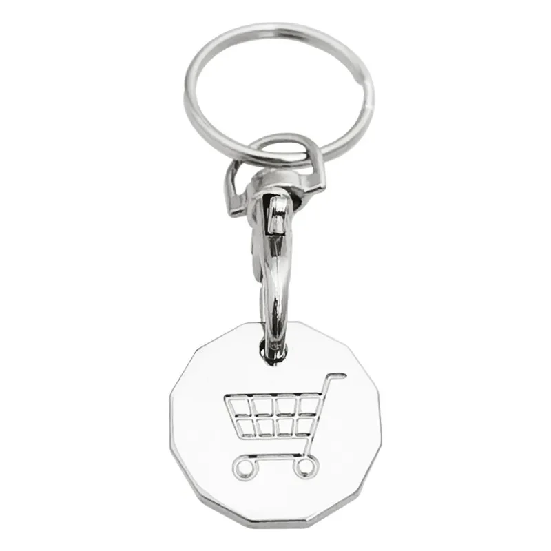 Practical Metal Portable Supermarket Universal Durable Tokens Shopping Trolley Remover Keyring Token Chip with Carabiner Hook