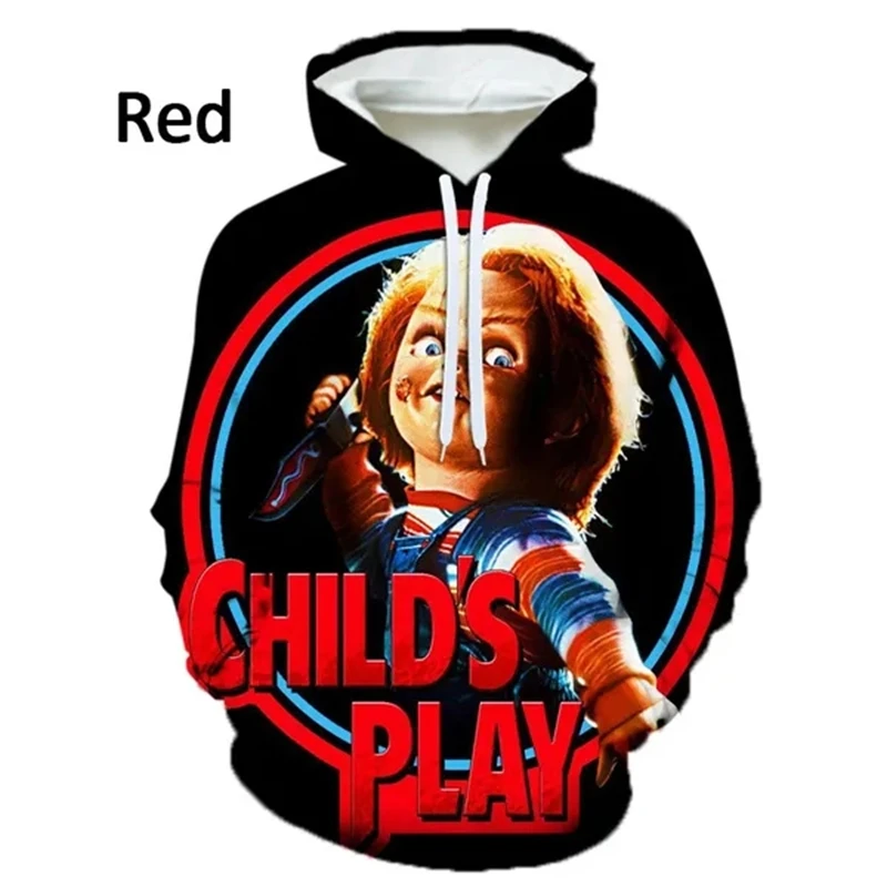 Autumn Hoodie 3D Printing Men\'s Fun Chucky Doll Hoodie Movie Kids Games Horror Casual Hoodies Sweatshirt Pullovers Tops Hooded