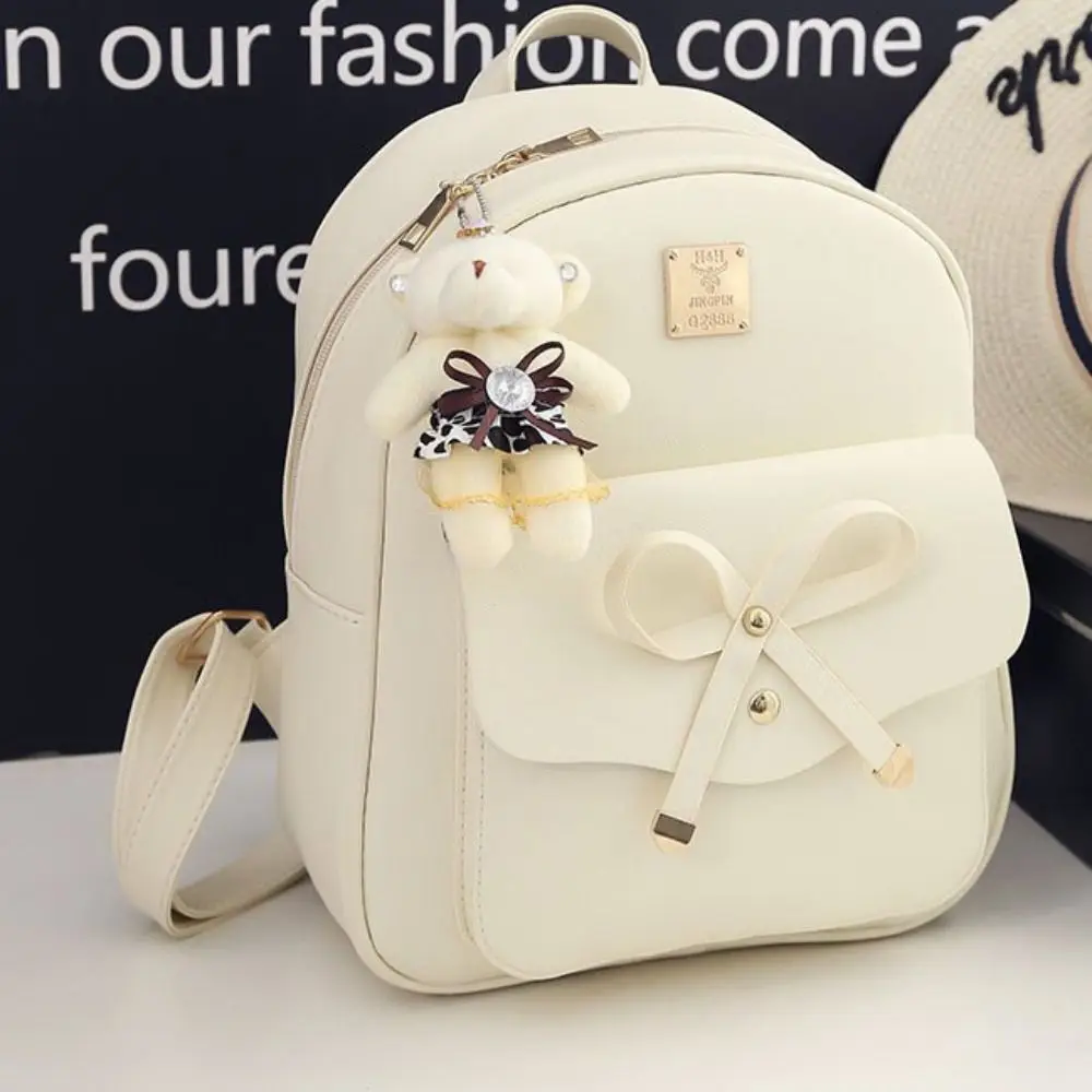 Fashion New Bowknot Backpack European and American Trend Child Mother Rhombic Backpack Three Piece Set