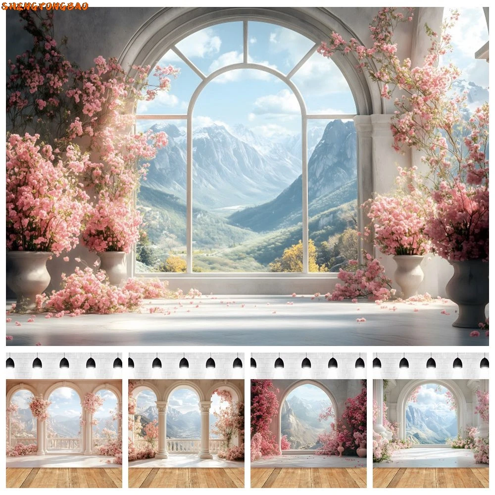 

Dreamy Wedding Photography Backdrop Flowers Outdoor Nature Scenery Birthday Party Photo Background Decor Photostudio Supplies