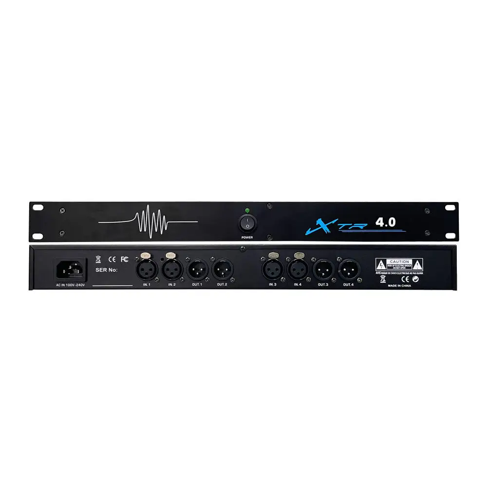 Professional 4 Input 4 Output Anti Whistling Sound Processor for Microphone Feedback Suppression Limited Time Offer