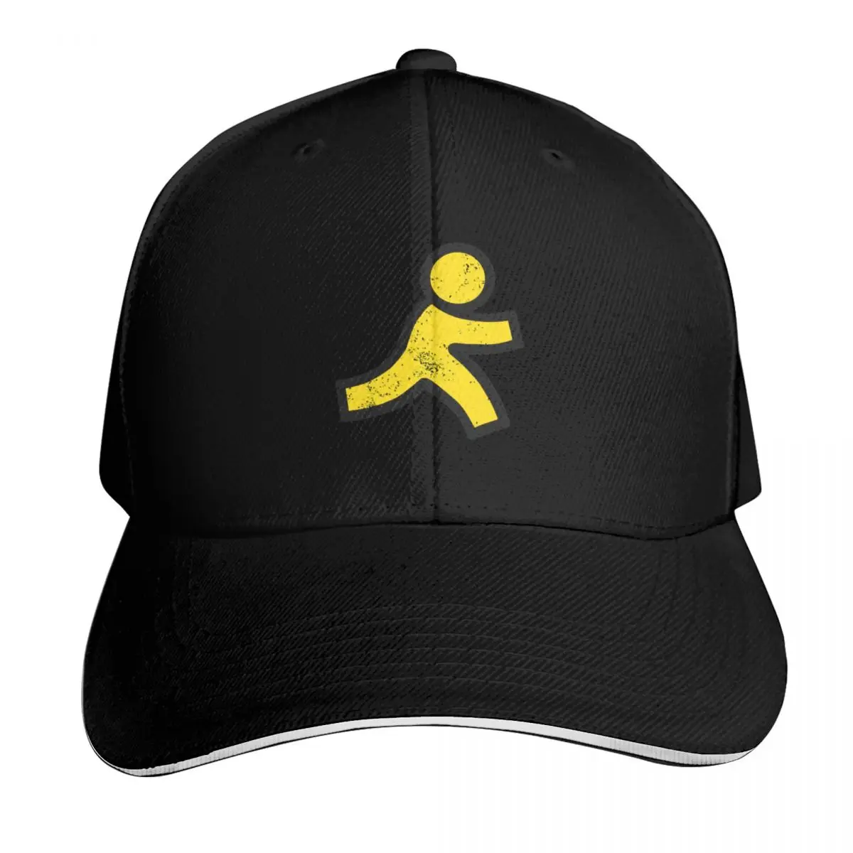 

AOL Instant Messenger Distressed Logo - Defunct Messaging App - Only 90s Kids Remember - AIM Forev Baseball Cap