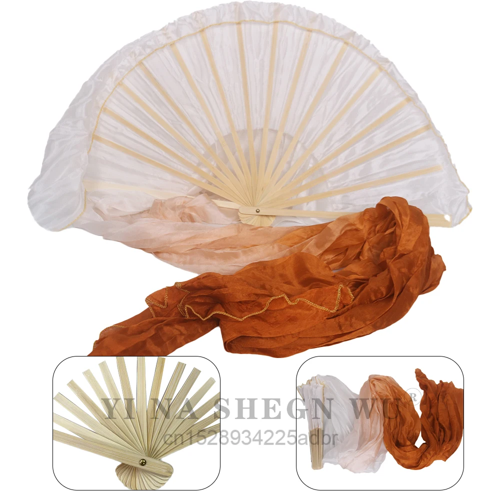 Wachlarze do tańca brzucha, jedwab naturalny wysokiej jakości, chiński jedwab 100%, 1 sztuka, praworęczne, ręcznie robione, ręcznie farbowane jedwabne welony, wachlarze taneczne.