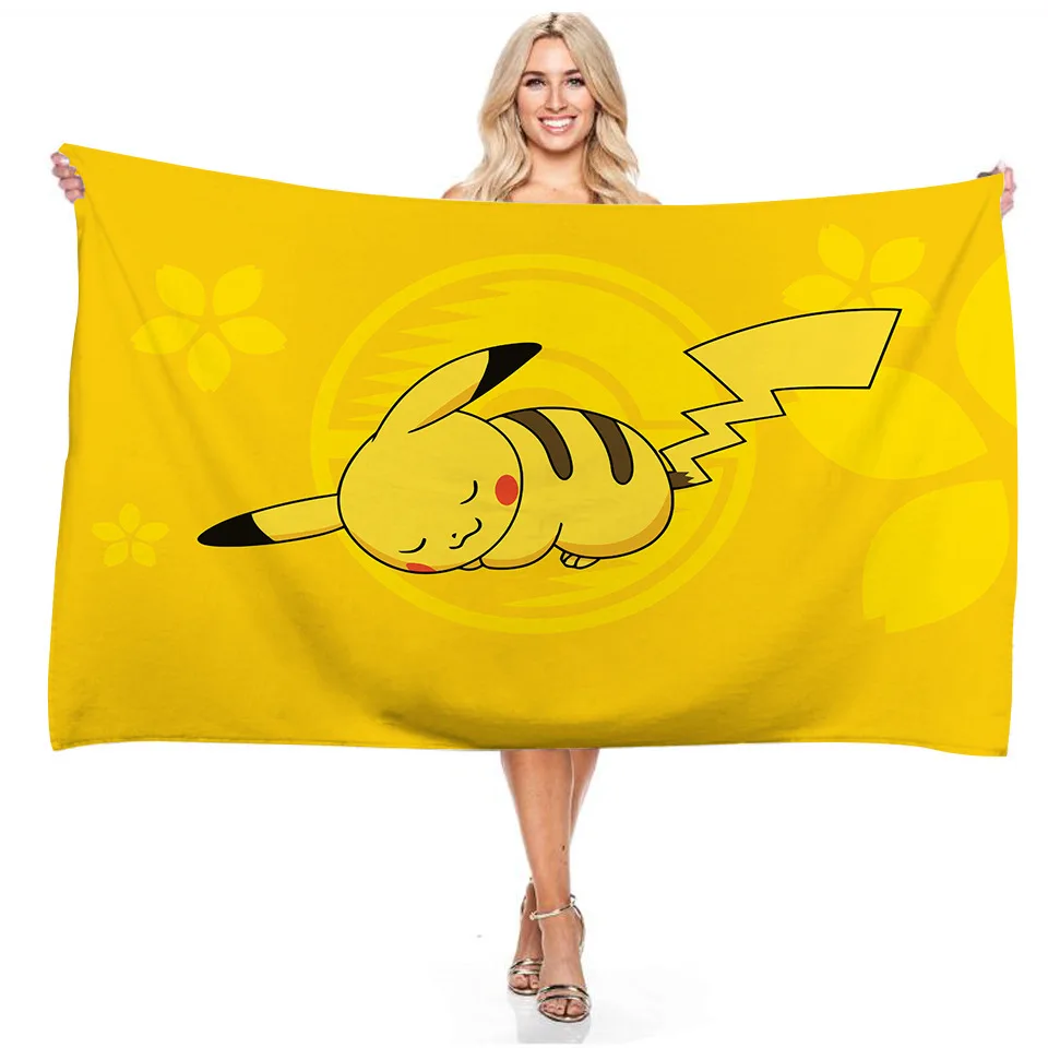 Pokemon Pet Elf Magic Baby Beach Towel Beach Towel Waterproof Quick Drying Cross Border Foreign Trade Direct Supply