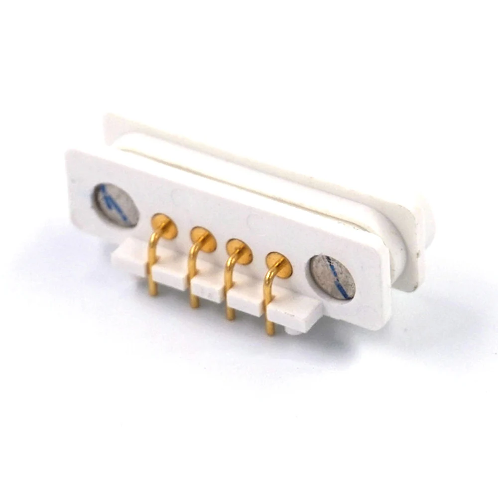 1Pair white waterproof DC Magnetic Pogo Pin Connector 2 Positions Pitch 2.5mm  Spring Loaded Pogopin Male Female Contact Strip