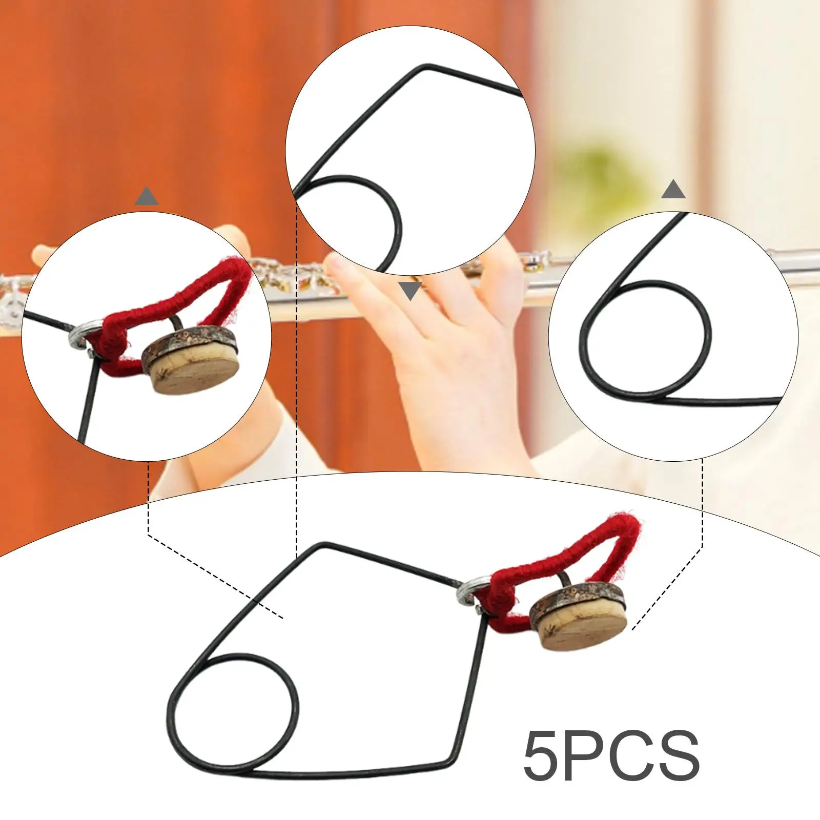 

5 Pieces Flute Button Key Pad Indentation Clips Flute Maintenance Tools