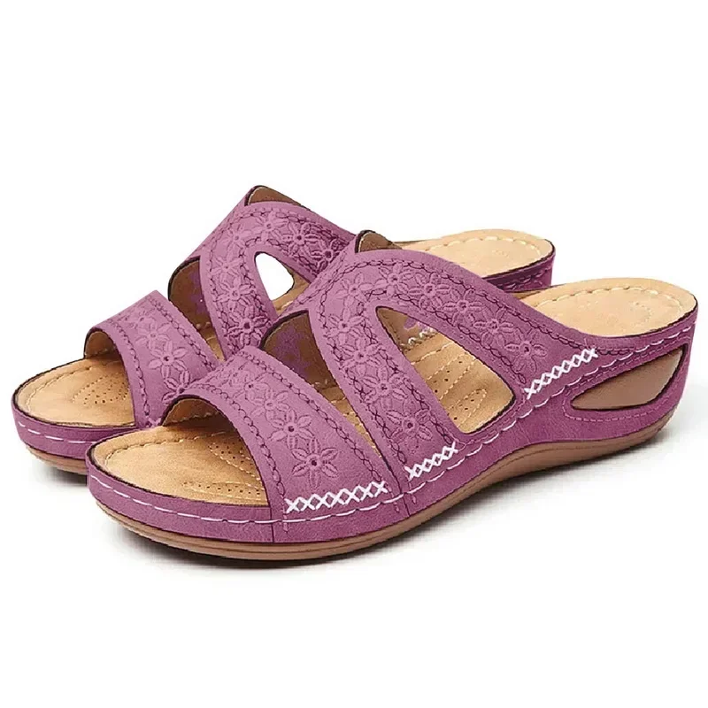 Sommer 2026 Damen-Sandalen mit offenen Zehen, Retro Rutschfeste Leder-Freizeitsandalen, Modische Vielseitige Damensandalen – Detail 21