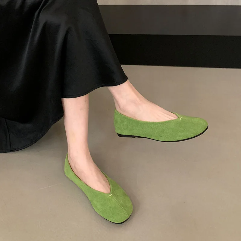Modische Damen-Ballerinas, flache Schuhe, lässige, flache Damenschuhe, runde Zehen, weiche Damenschuhe. – Detail 14